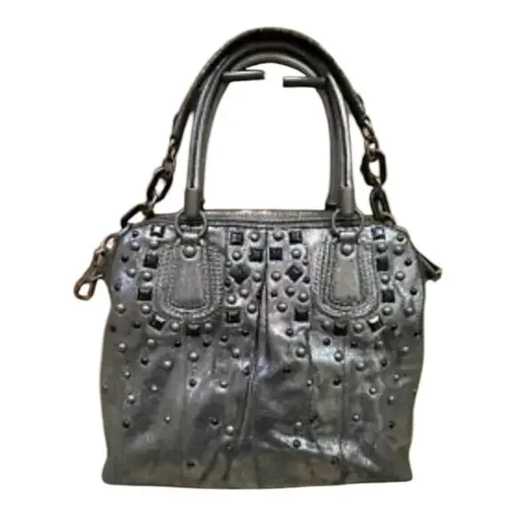 COACH‎ Limited ED KRISTIN GRAY METALLIC SILVER GUNMETAL NUBUCK SUEDE BAG Purse